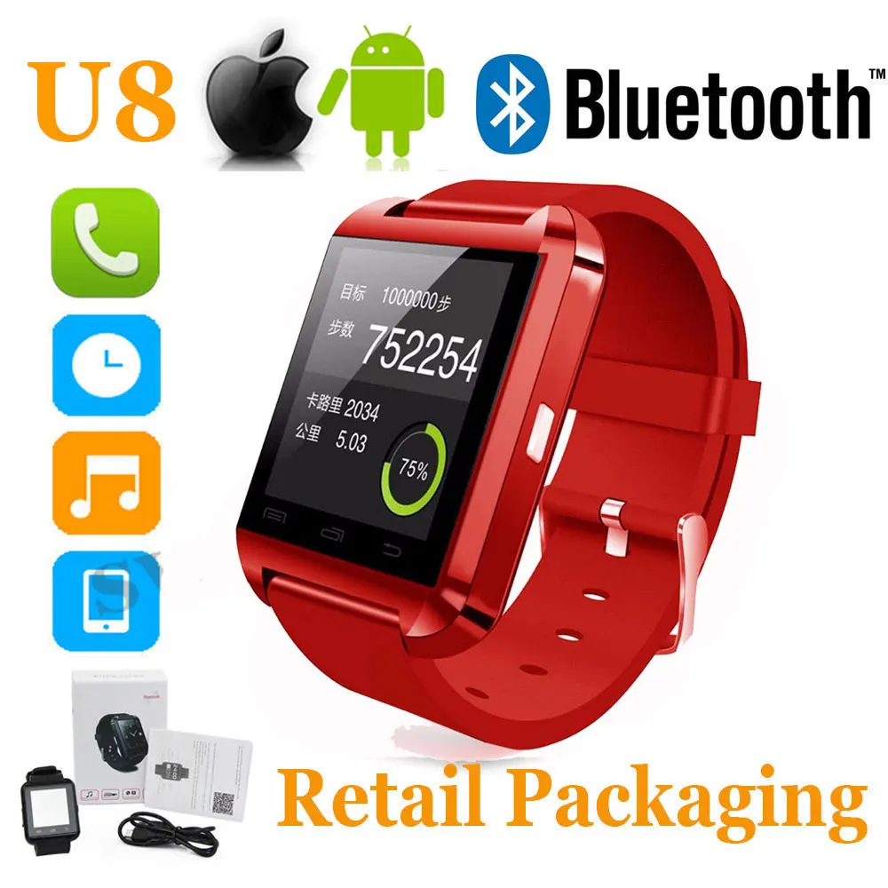 U8 Bluetooth font b Smart b font font b Watch b font WristWatch Phone with Camera U8 Bluetooth font b Smart b font font b Watch b font WristWatch Phone with Camera