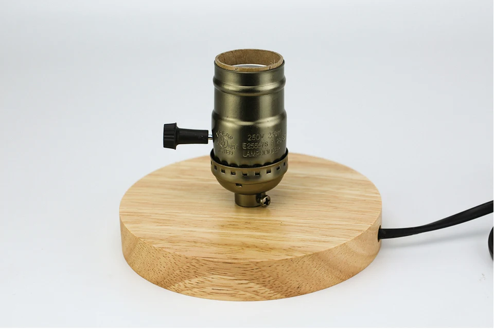 Lâmpada de Mesa Suporte da Lâmpada Luz da Noite Edison Lâmpada Incandescente Cabeceira Café Retro Vintage Diamante Madeira Maciça ue - Eua Plug Ynl E27 8 Ynl edison lâmpada incandescente e27 lâmpada de