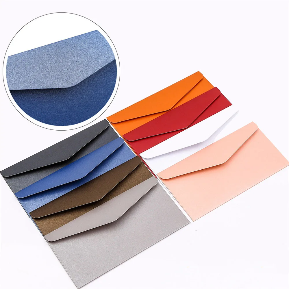 

10pcs Cute Color Envelope 11*17.6cm Postcard Wedding Invitation Card Paper Bag Wages Letter Paper Cover Office School Stationery