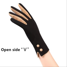 Высокое качество Элегантные женские перчатки Для женщин Экран сенсорный Зимние теплые перчатки варежки полный палец замши лоскутное 10 пар