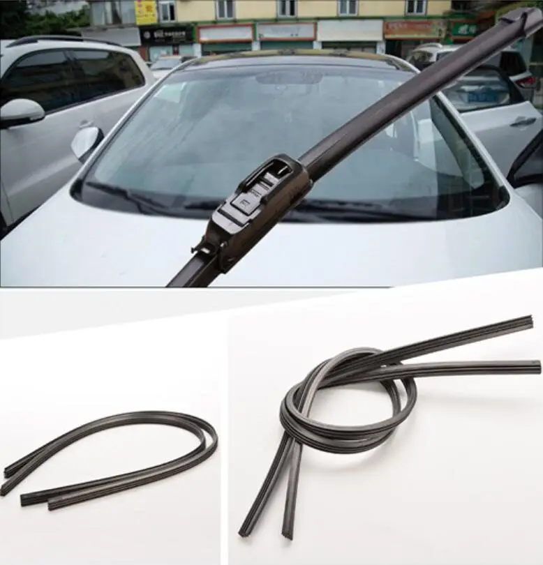 

Free Shipping Universal 2PCS Black Silicone Wiper Blade Frameless For Car Bus Windshield 10 size Choice 14-26inch Hot Sale