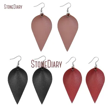 

10Pcs Best Seller Mix Color Leather Dangle Earrings Silver Electroplated Leaf Dangle Earrings 34x58mm ER15589
