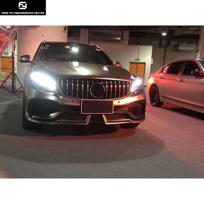 X253 GLC300 WD стильный комплект кузова автомобиля PP Неокрашенный передний бампер задний бампер гоночные грили для Mercedes Benz X253 GLC260 автомобильный Стайлинг