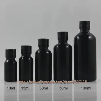 

10ml 15ml 30ml 50ml 100ml Natural black glass bottle with alumunum lid,for lotion/perfume/oli/moisturizer/facial water
