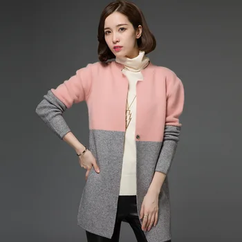 

Women Covered Button Patchwork Crochet Tops Fashion Cardigans Autumn Winter Loose Size Knitted Sweaters Cardigan Rebecas Mujer