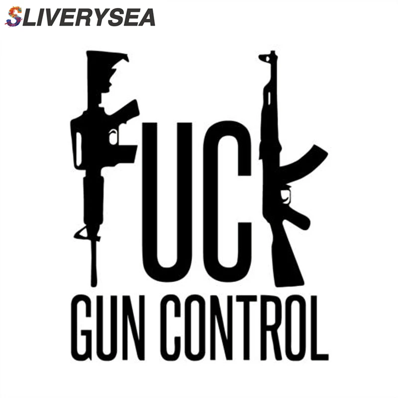 

SLIVERYSEA 16X13.4CM GUN CONTROL Fun Vinyl Decals Car Sticker Motorcycle Car styling #B1219
