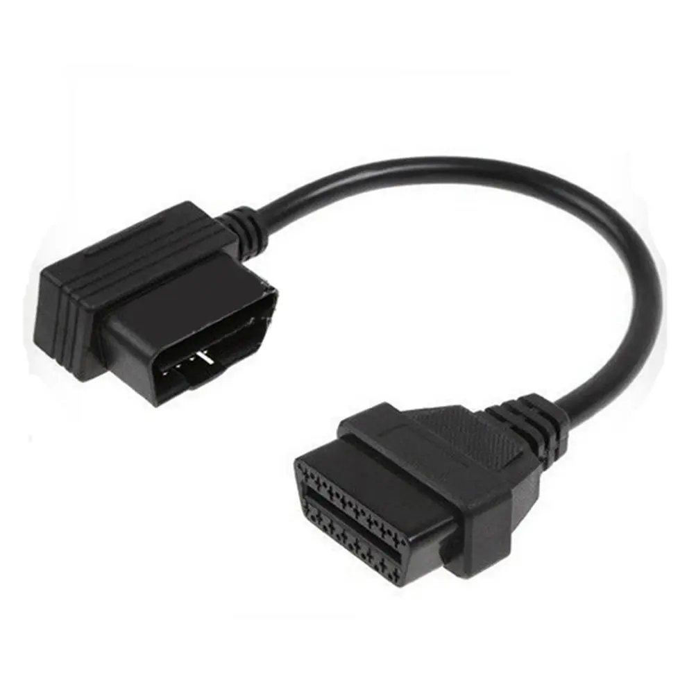 

New 30cm OBD2 Extension Cable OBD II 16 Pin Male to Female Car Diagnostic Tool L Type Elbow Right Angle ELM327 Connector Cable