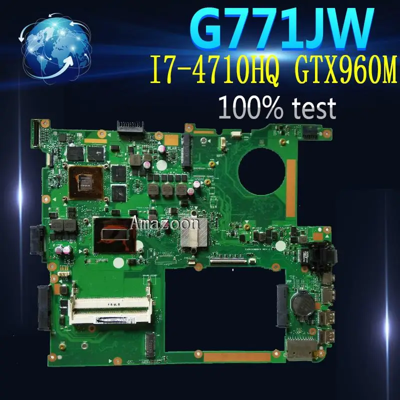  Amazoon G771JW Laptop motherboard for ASUS G771JM G771JW G771J G771 Test original mainboard I7-4710