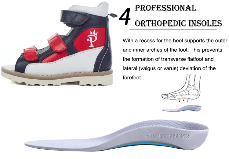 Princepard орхтопедические сандалии для детей, летняя детская обувь, ортопедические стельки, сандалии для мальчиков и девочек, Размер 20-36