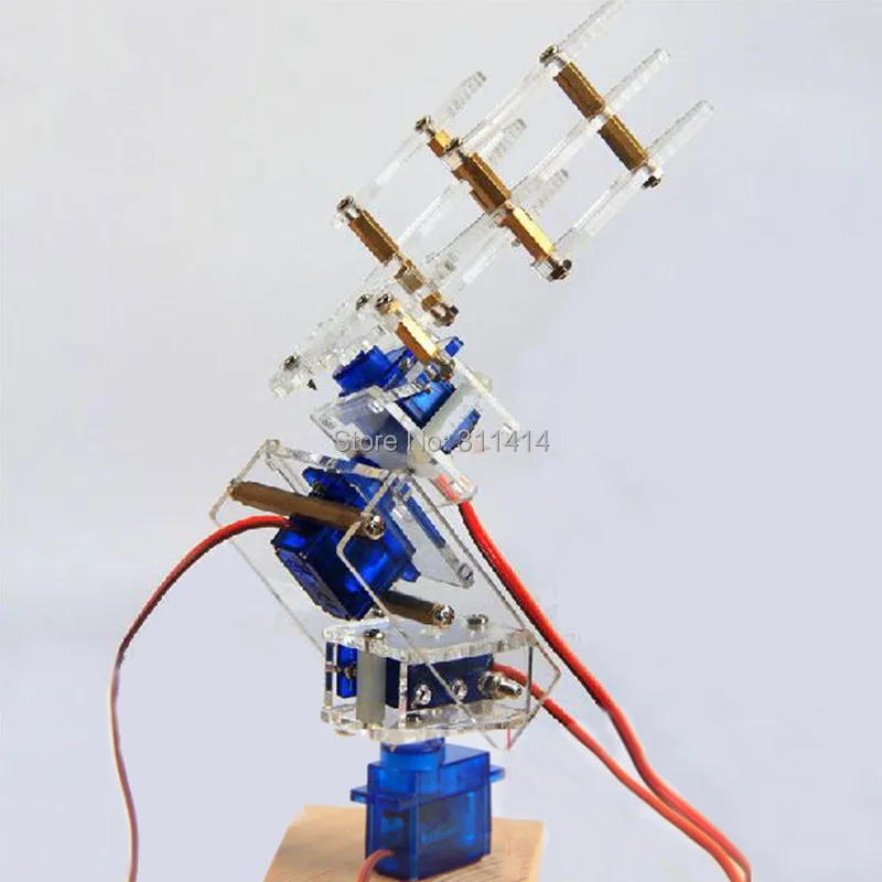

1set Acrylic 4 DOF Robot Arm 3D Rotating Machine DIY Car Arm P0090 Servo Kit DIY Robot Smart Robot For RC Model High Quality