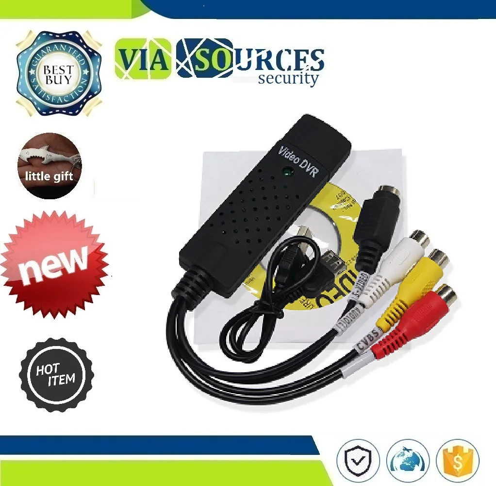 VHS Аудио Захват адаптер карты ТВ видео DVR USB 2 0 Easycap Захвата 4 канала DVD|DVR-карты| |