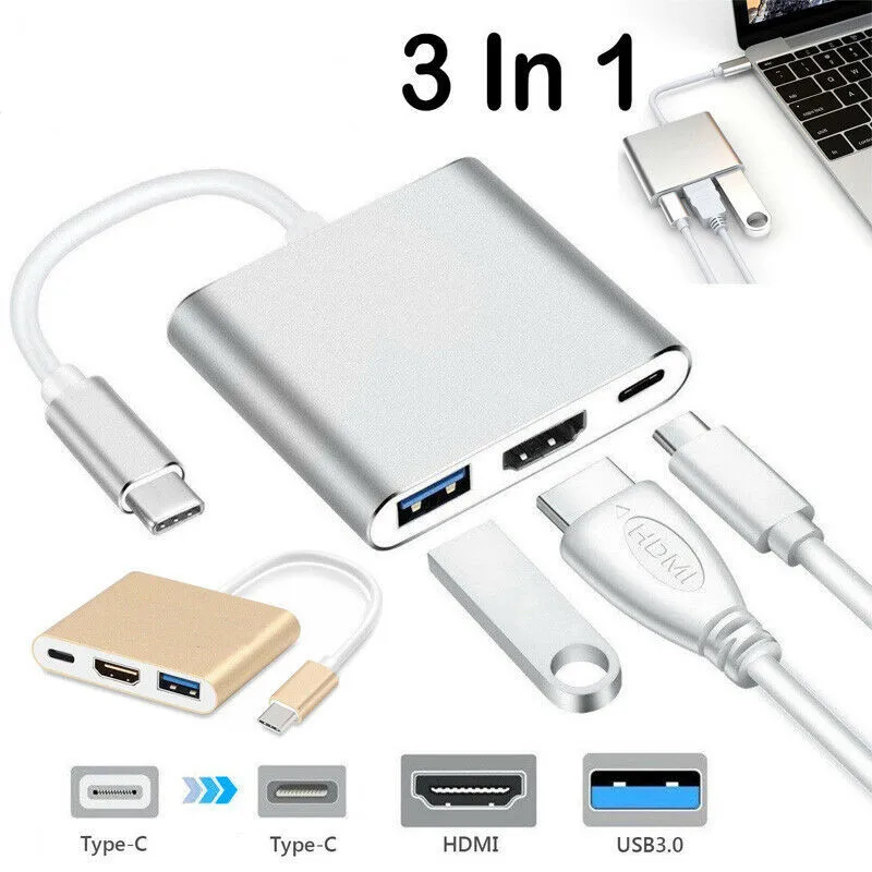 3 in 1 TypeC to USB 3 0 HDMI Converter Line Charger Adapter Converters for font