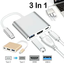 3 in 1 TypeC to USB 3.0 HDMI Converter Line Charger Adapter Converters for Apple Macbook Chromebook