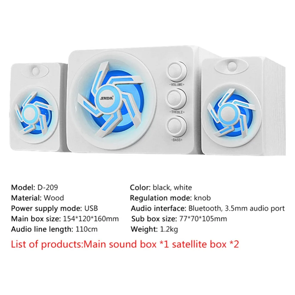 SADA D-209 With Colorful LED Light Desktop