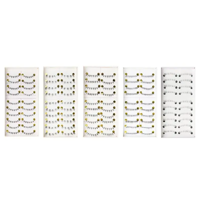 

10 Pairs Long Cross False Makeup Natural Fake Thick Black Eye Lashes