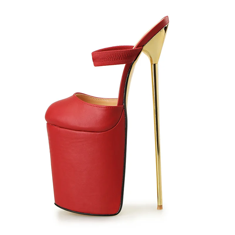 HSM Summer sandals Platforms stilettos zapatos mujer Round Toe ladies 22cm Metal Thin Heels shoes woman Slingbacks wedding pumps HSM Summer sandals Platforms stilettos zapatos mujer Round Toe ladies 22cm Metal Thin Heels shoes woman Slingbacks wedding pumps