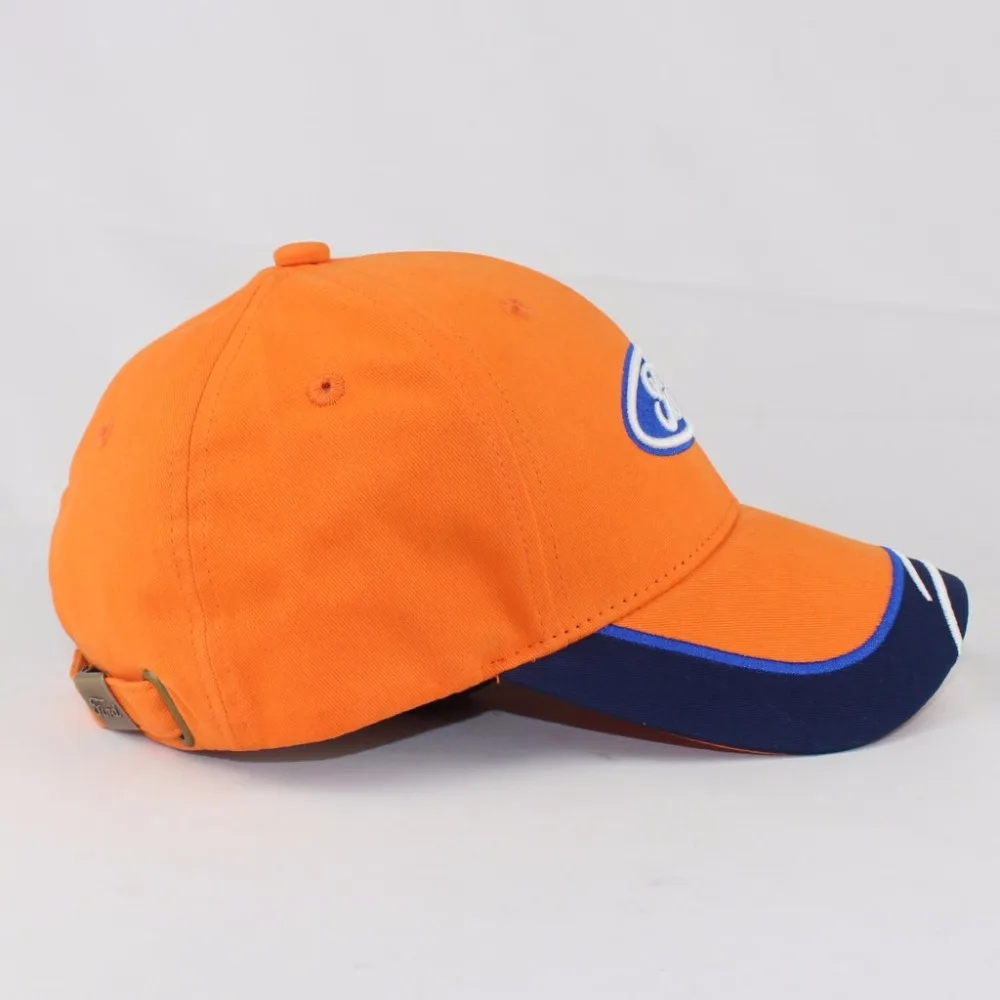 Ford Driving Cap Embroidered Rear Brass Buckle Car Logo Hat 100% Cotton Sports Fashion Solid Orange Color