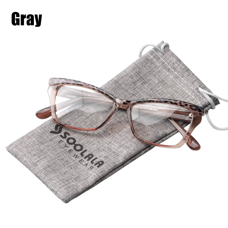 SOOLALA, новые очки для чтения, женские и мужские, модные, леопардовые, с рисунком пресбиопии, для чтения, оправа для очков+ от 0,5 до 4,0 - Цвет оправы: Gray
