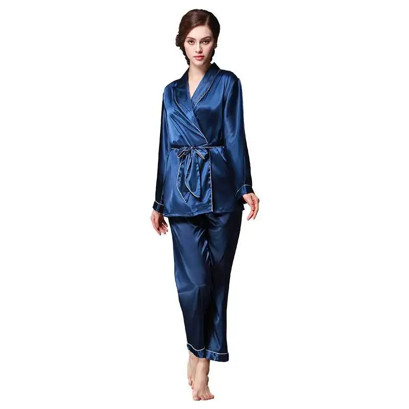

2019 Sleepwear Women's Pajamas Sets For Summer Long-sleeved With Long Trousers Home Style Two-piece Suit Lingerie Women
