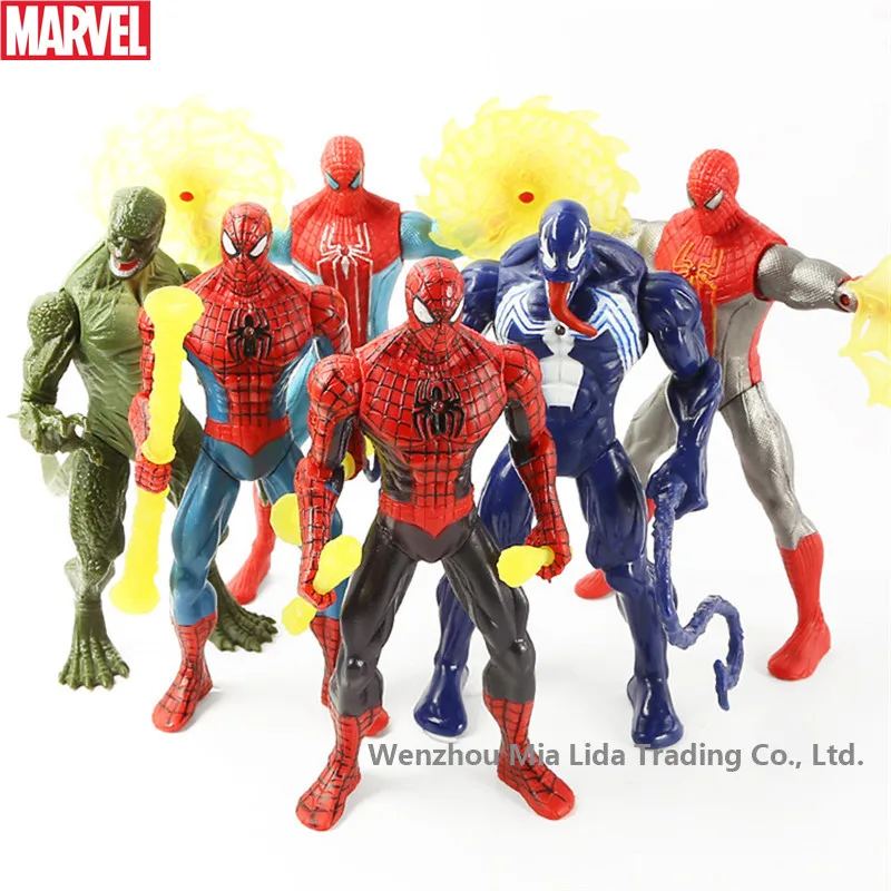 

Hasbro Avengers 6pcs/set Returning heroes Spider-Man Venom Lizards, Dr. Can light model toys