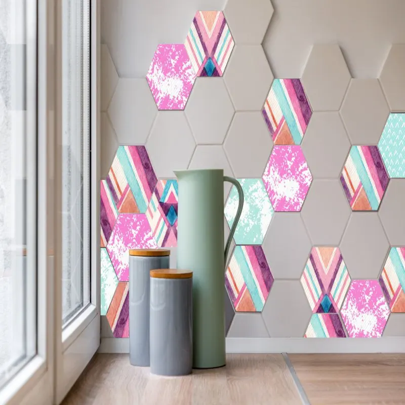 10 штук шестигранных DIY противоскользящих напольных наклеек для украшения дома стикер на стену s