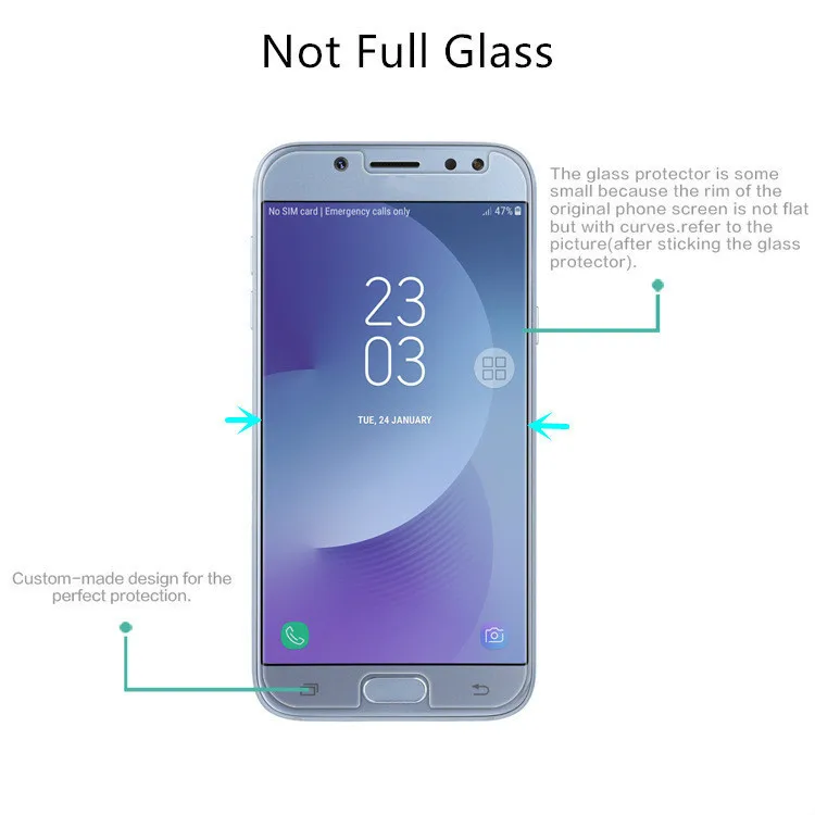 Закаленное стекло 9H 2.5D Arc для Samsung Galaxy J5 2017 2016 Защитная пленка экрана Prime J520 J530