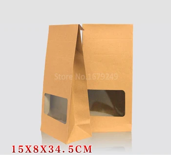 

15x8x35cmThe new window paper box Senior food baking box Cookies Walnut dry fruit upright stand bag box 50pcs/set