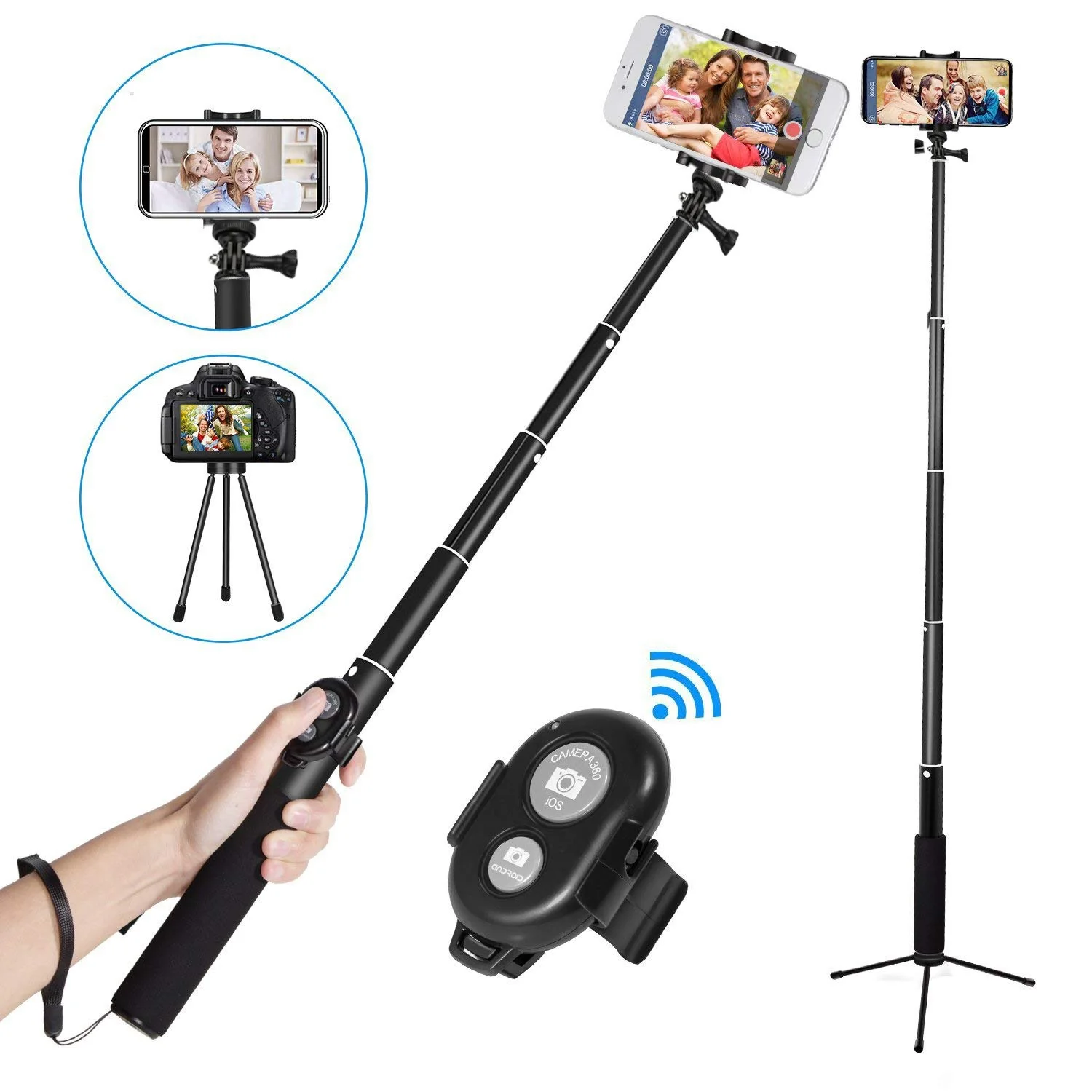 Phone Tripod Selfie Stick For iPhone Android Samsung Xiaomi Huawei
