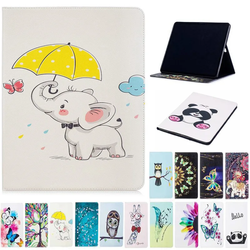 

3D Printing PU Leather Case For Amazon Kindle Fire 7 2019 Stand Cover for Amazon Fire 7 2017 Tablet protective case +film+pen