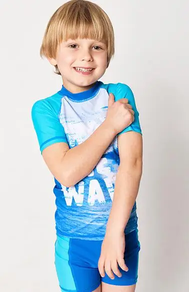 يوليو الرمال فتى تصفح القماش مع جولة الرقبة اللون كتلة اثنين قطعة دعوى ملابس السباحة 16061