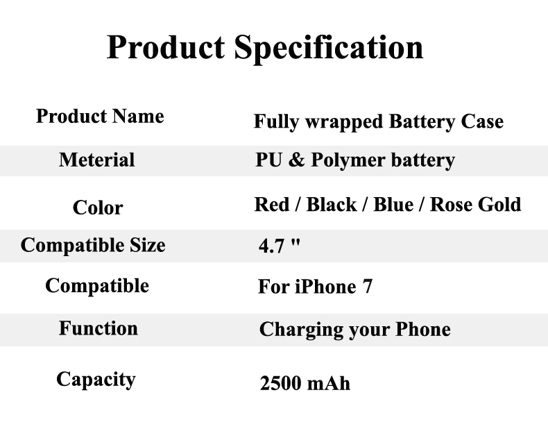 Battery Charger Cases For iPhone 7 7g iPhone7 NH-B013 Details (13) NOHON Brand External Charger Case  For Apple iPhone 7 7g