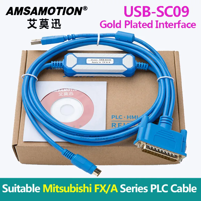 USB-SC09 подходит для Mitsubishi FX/A серии PLC Кабель для программирования дизайн SC-09 - Цвет: Gold plated Version