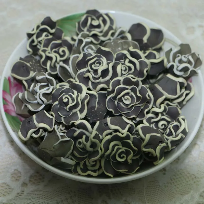 

HEYAFLY 10PCS DIY flower headdress hairpin handmade flower hand sewn multilayer roses Button