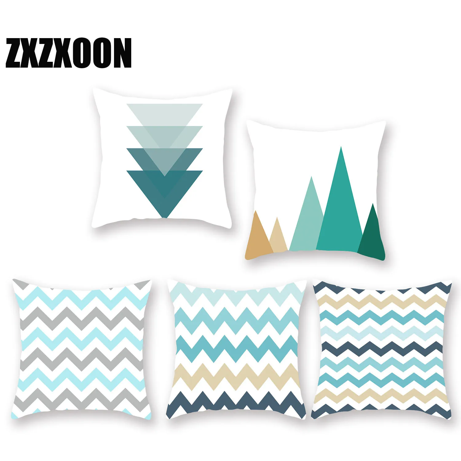 

Nordic Style Decorative Throw Pillows Case Green Simple Wave Stripe Geometric Polyester Cushion Cover for Sofa Car Home Bedroom