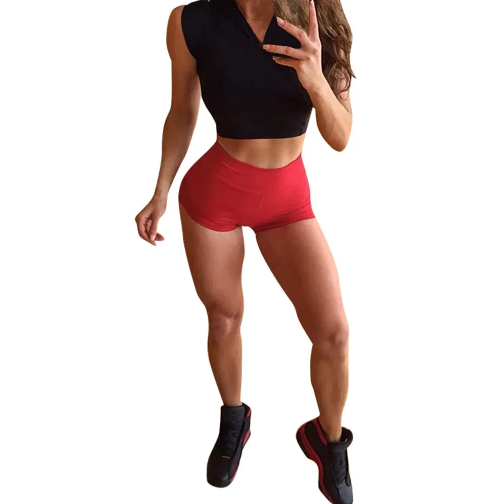Летние пуш ап шорты с высокой талией женские спортивные для фитнеса Feminino
