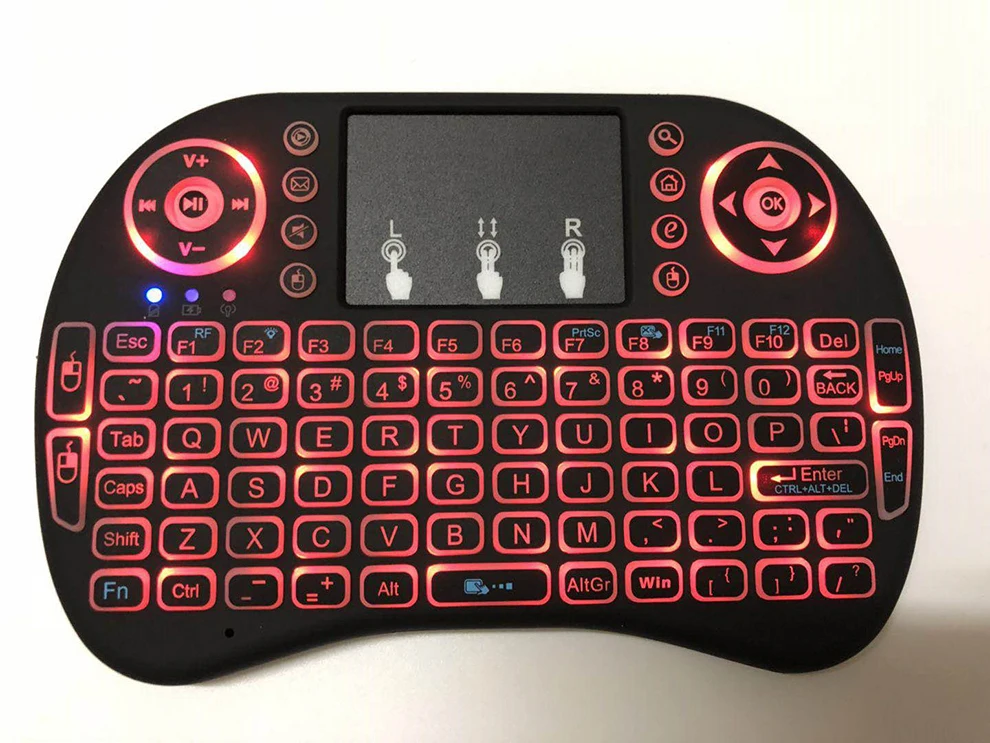 Jelly Comb 2,4G Беспроводная мини-клавиатура русская 7 цветов клавиатура с подсветкой Fly Air mouse с тачпадом пульт дистанционного управления Android tv Box