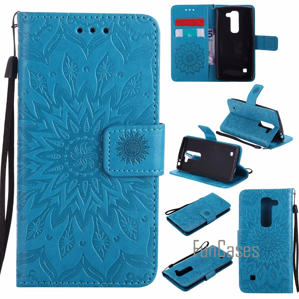 Тиснением флип чехол СПС Coque LG SPIRIT 4 г LTE h440n h420 h440y c70 Fundas Spirit крышка 5.5 &quot+ держатель