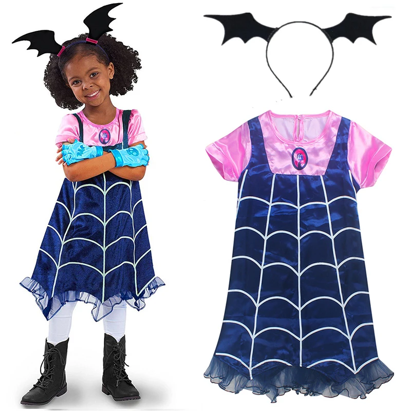 Kids Trolls Costume /& Wig Girls Princess Poppy Cosplay Outfit Fancy Party Dress