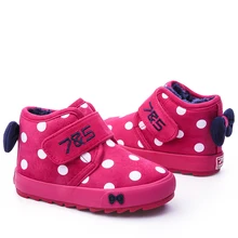 

2018 Kids Baby Toddler Shoes Child Winter Warm Cartoon Snow Boots Shoes Plush Thicker Sole Girls Snow Boots Shoes Free shipping