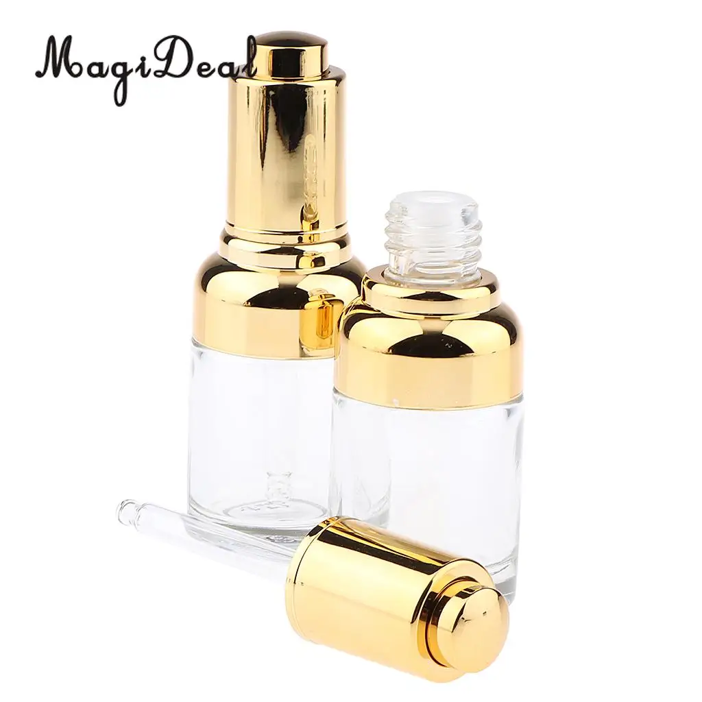 2Pcs Empty Dropper Bottles Essential Oils Dispenser Perfumes Pipette Vials 30ml/1 Ounce