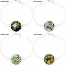 EJ Glaze para mujer Vintage declaración rosas Van Gogh arte joyería Steampunk pulsera cabujón cristal brazalete