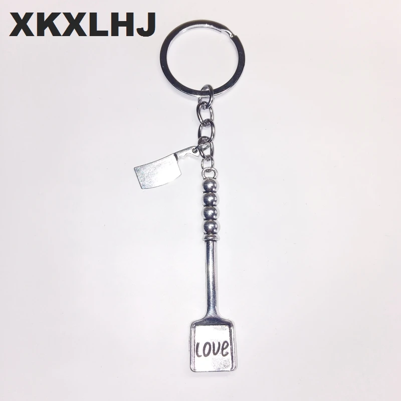 

2018 Fashion Jewelry Chef Tool Knife Keychain, Shovel Keychain, Fries Keychain Silver Elegant Gift