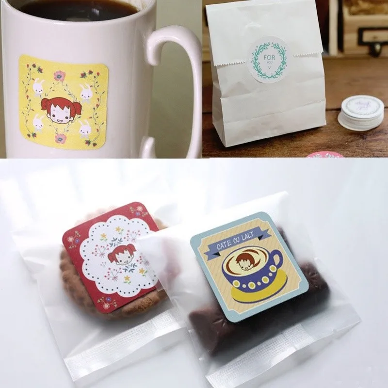 38pcs Package Stickers Cookies Candy DIY Gift Decorative Box Bags