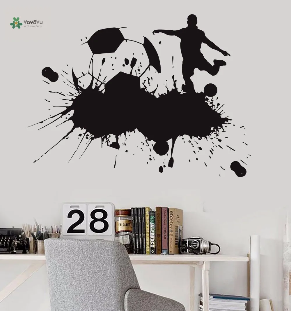 

YOYOYU Vinyl Wall Decal Play Soccer Sports Ink Love Movement Boy Room Removable Home Decoration Stickers FD278