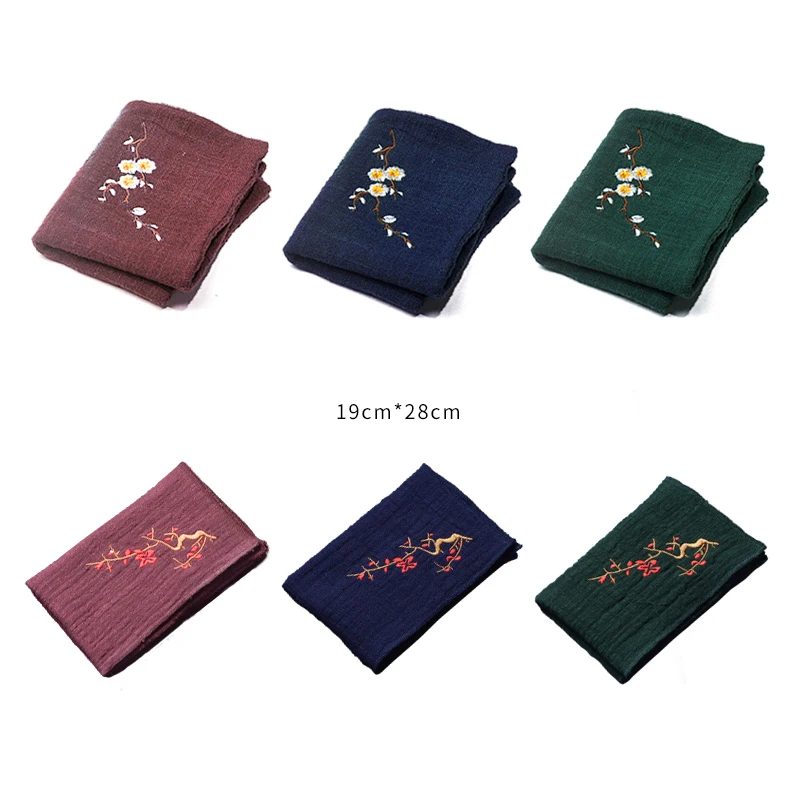 

Chinese Style Cotton/Linen Embroidered Absorbent Cotton Tea Towel kitchen Towel Napkin Cleaning Cloth Tea Towel Super Durable