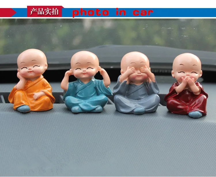 4 шт./компл. Gongfu маленькие статуэтки монахов кукольный автомобиль украшения, домашний декор Шаолинь храма монахов игрушки автомобильные аксессуары Орнамент