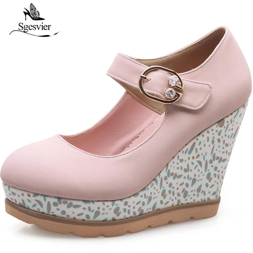 Sgesvier Women High Heels Elegant Wedges Wedding Dress Pumps
