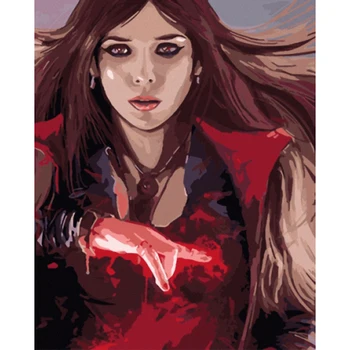 

DIY By Numbers On Canvas The Avengers Crimson Witch Decor Digital Movie Picture For Living Room Home Decor