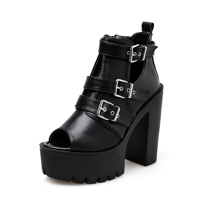 

Zapatos Verano Mujer 2019 Women Designer Sandals 13cm Ladies Shoes And Sandals Black Buckle Gladiator Sandals Women Shoes