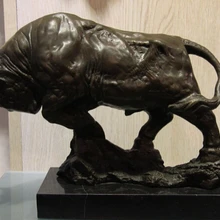 USPS в США S3448 Выздоровеет Фигурка Медь Бронза и Мрамор Bull Ox Скота Скульптура